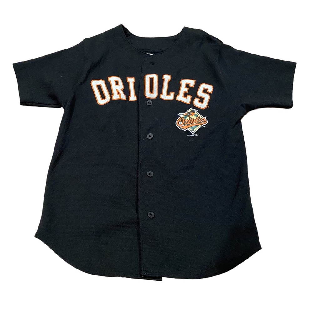 Vintage 2003 MLB Baltimore Orioles Baseball Jersey Black Kids Youth Medium 10-12
